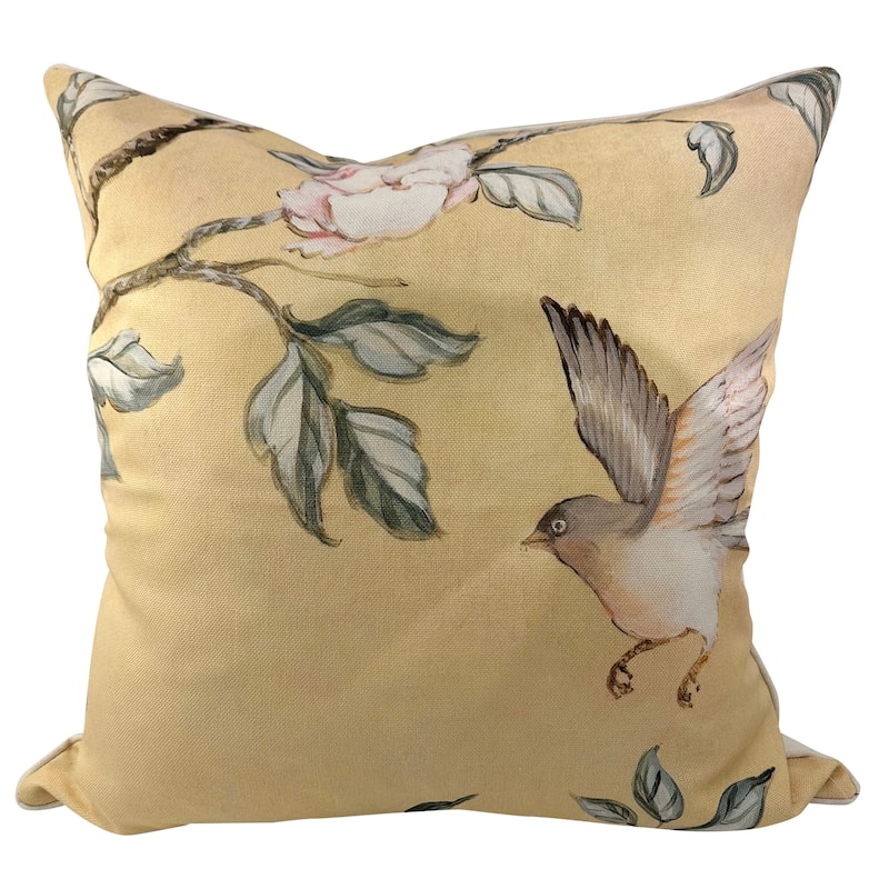 StyleCraft Tamara Day for StyleCraft Golden Branch Songbird In-Flight Pillow Pillow - Multicolor - 24" x 24" - Multicolor