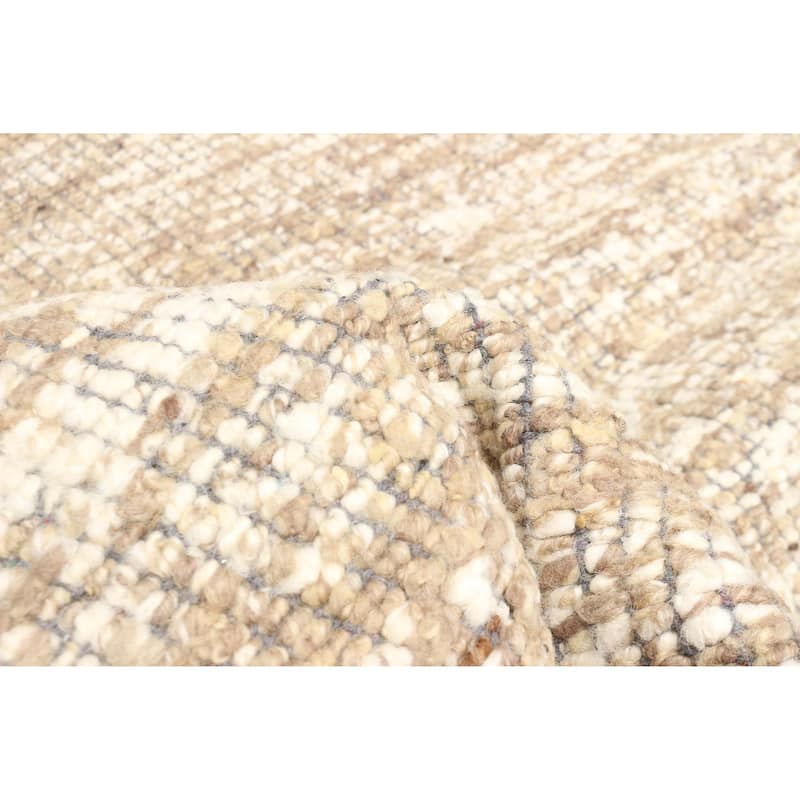 ECARPETGALLERY Braid weave Sienna Tan Wool Rug - 5'0 x 7'6