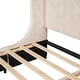 preview thumbnail 12 of 12, Queen Upholstered Platform Bed with Wingback Headboard and Large Storage Drawer