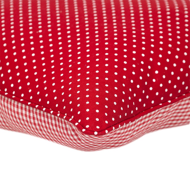 HomeRoots 18" Red and White Cotton Reversible Throw Pillow