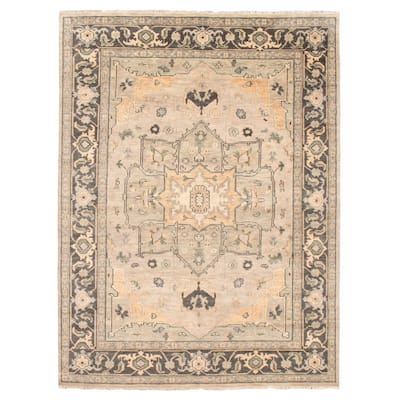 ECARPETGALLERY Hand-knotted Jules Serapi Grey Wool Rug - 8'11 x 12'0