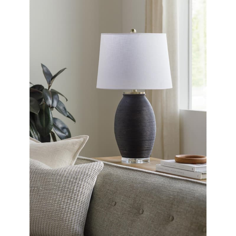 Livabliss Brillo Traditional Accent Table Lamp - Black/White