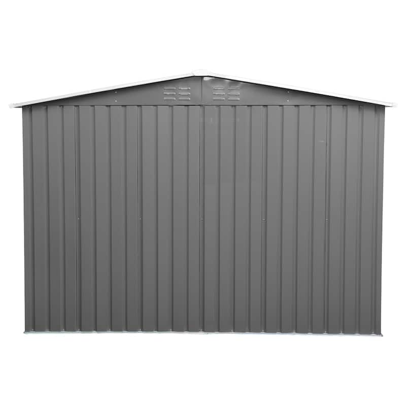 6 x 8 Ft Outdoor Steel Metal Storage Shed w/Lockable Sliding Doors