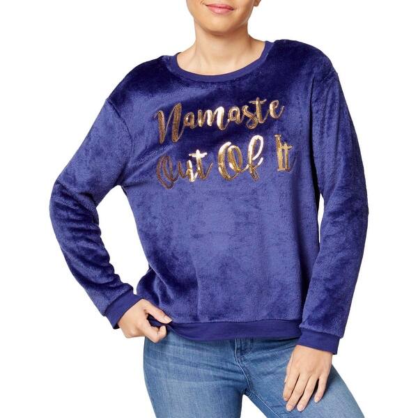 Shop Gold Rush Womens Juniors Namaste Sweatshirt Plush Sequined