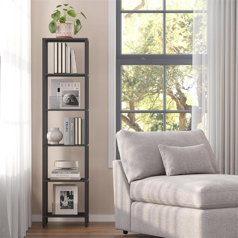 6 Tier Tall Book Shelf - 10.7"D x 15"W x 65.3"H