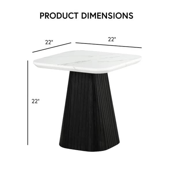 Furniture of America Tonix Modern White and Black Square Faux Marble Top End Table
