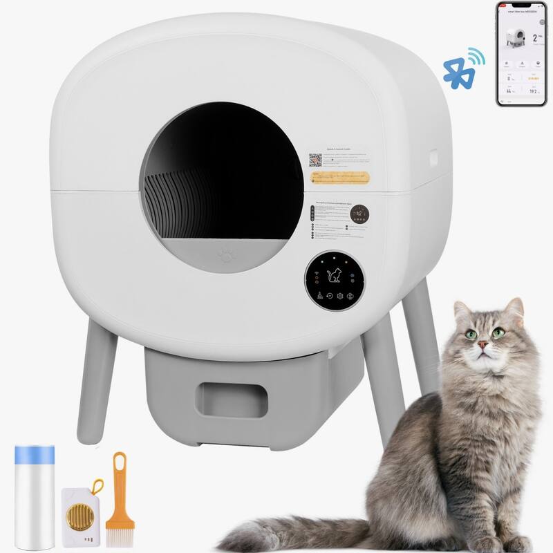 Large Capacity Self-Cleaning Cat Box Litter With Infrared Ambient Light