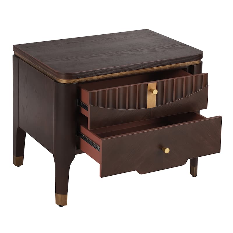 Christopher Knight Home- Johnson Wood Nightstand with 2 Storage Drawer
