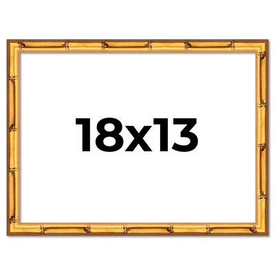 18x13 Frame Gold Bamboo Picture Frame Modern Photo Frame Includes UV Acrylic Shatter Guard Front Acid Free Foam Backing Board