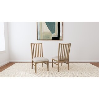 Simply Solid Bruckner Slatback Chair with Upholstered Seat - Pack of 2