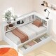 preview thumbnail 2 of 14, Twin Size Daybed with Bookcase, 2 Storage Drawers, Storage Cabinets and 2 USB Ports For Kids