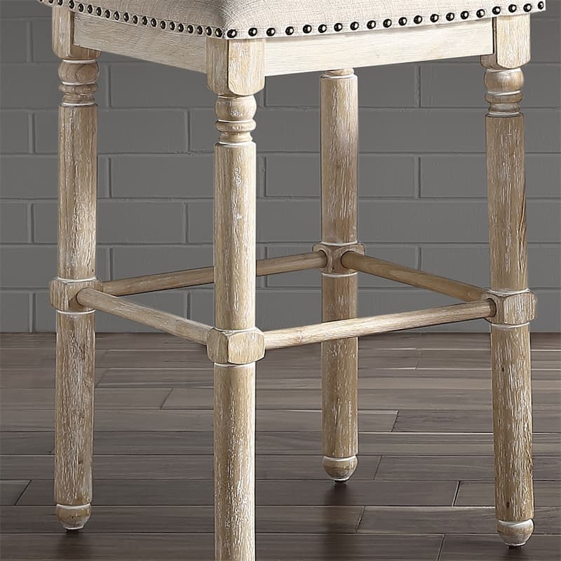 Wood Upholstered Bar Stools,Set of 2