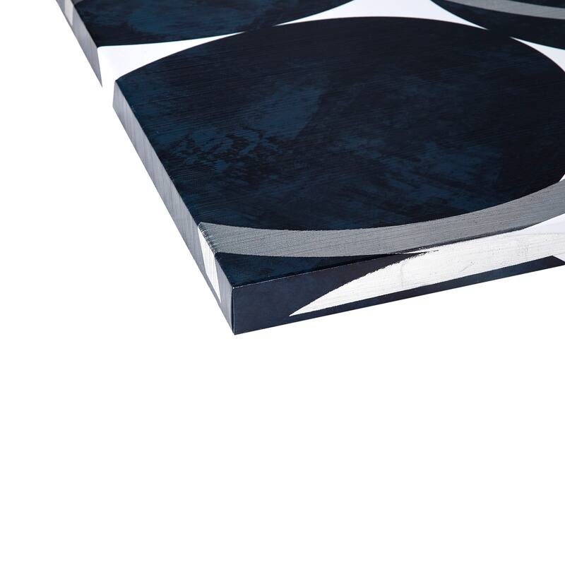 INK+IVY Celestial Orbit Navy Silver Foil Abstract 2-piece Canvas Wall Art Set