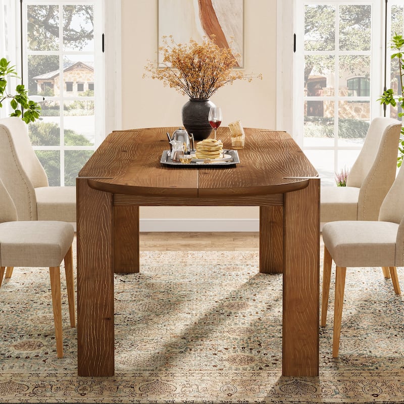 63" Solid Wood Oval Dining Table for 4-6