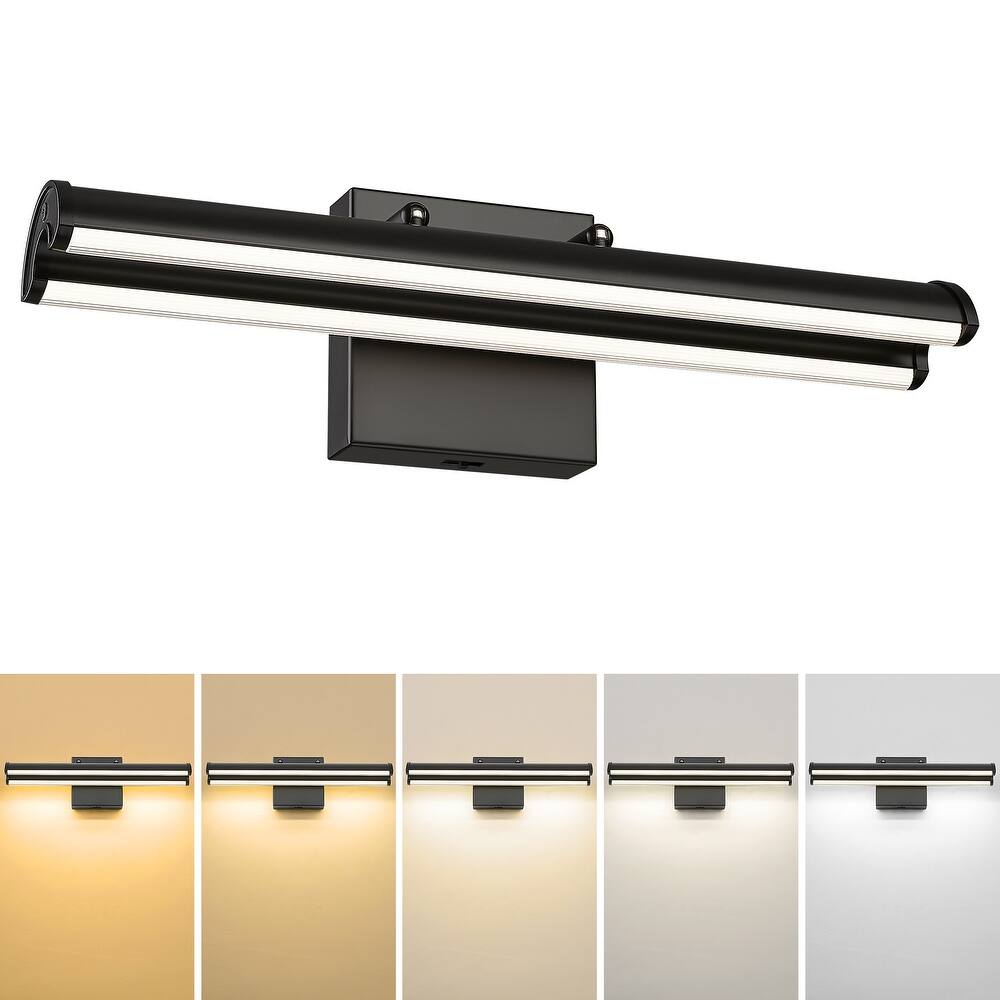 180 Degree Rotating LED Black Bathroom Vanity Light