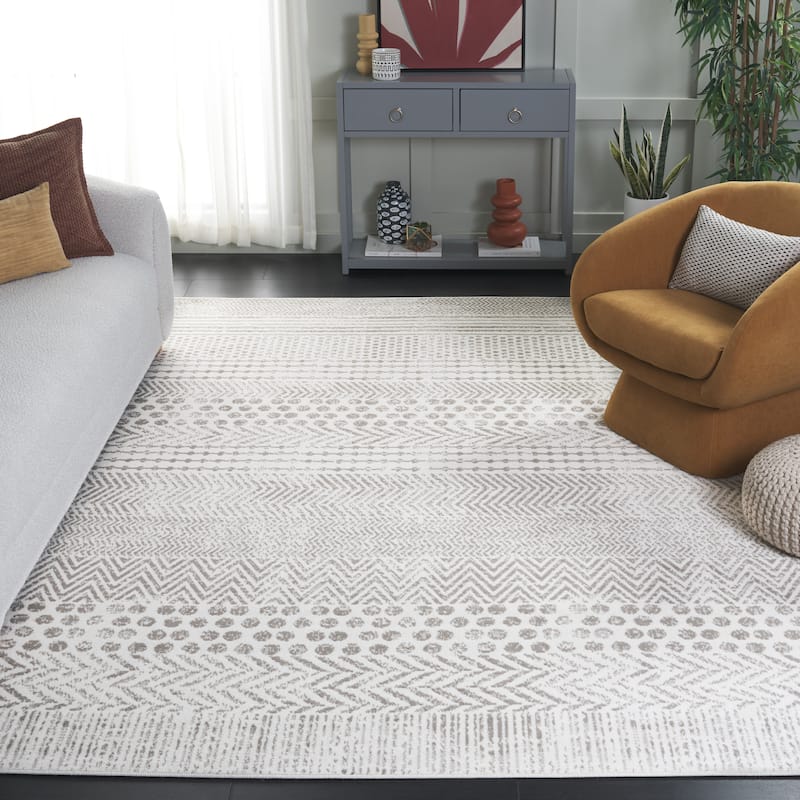 SAFAVIEH Pyramid Almedia Casual Rug - 11' x 15' - Ivory/Grey