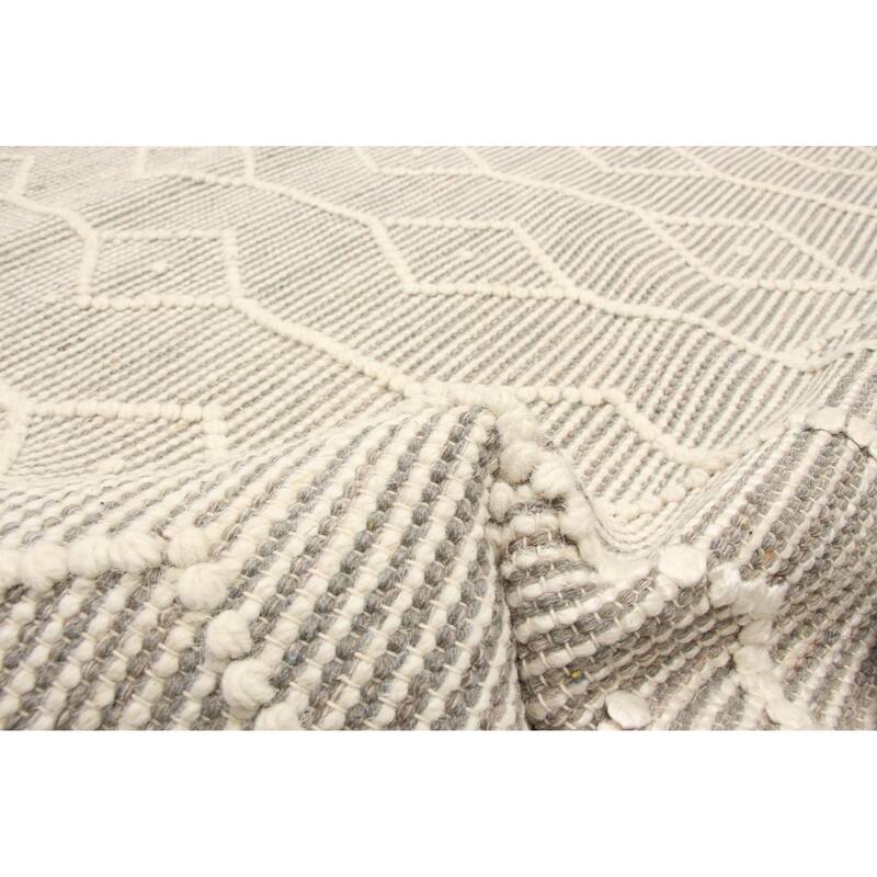 ECARPETGALLERY Braid weave Sienna Taupe Wool Rug - 5'0 x 8'2