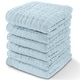 preview thumbnail 126 of 134, Baby Washcloths Muslin Cotton, Large 10"x10" by Comfy Cubs Pack of 6 - Sky Blue
