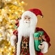 preview thumbnail 17 of 92, Glitzhome 18"H Faux Fur Christmas Santa Figurines with Porcelain Face