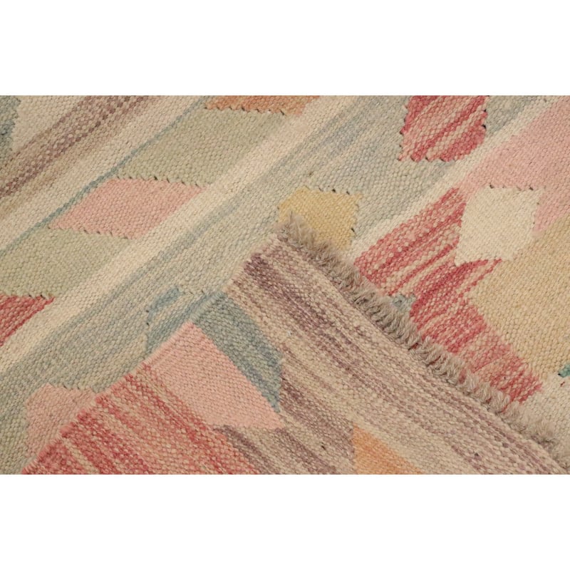 Hand Woven Oriental 100% Wool Carpet Southwestern Tribal Multi-Colored Kilim Area Rug - 5' 8'' X 4' 0''