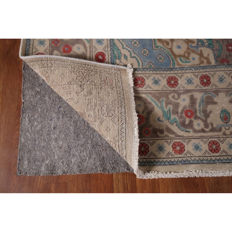 Over Dyed Distressed Tabriz Persian Vintage Rug Handmade Wool Carpet - 8'1" x 11'4"