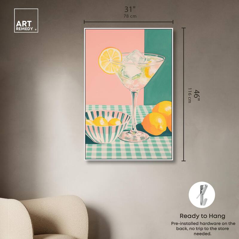 Lemon Slice Drink Canvas by Art Remedy