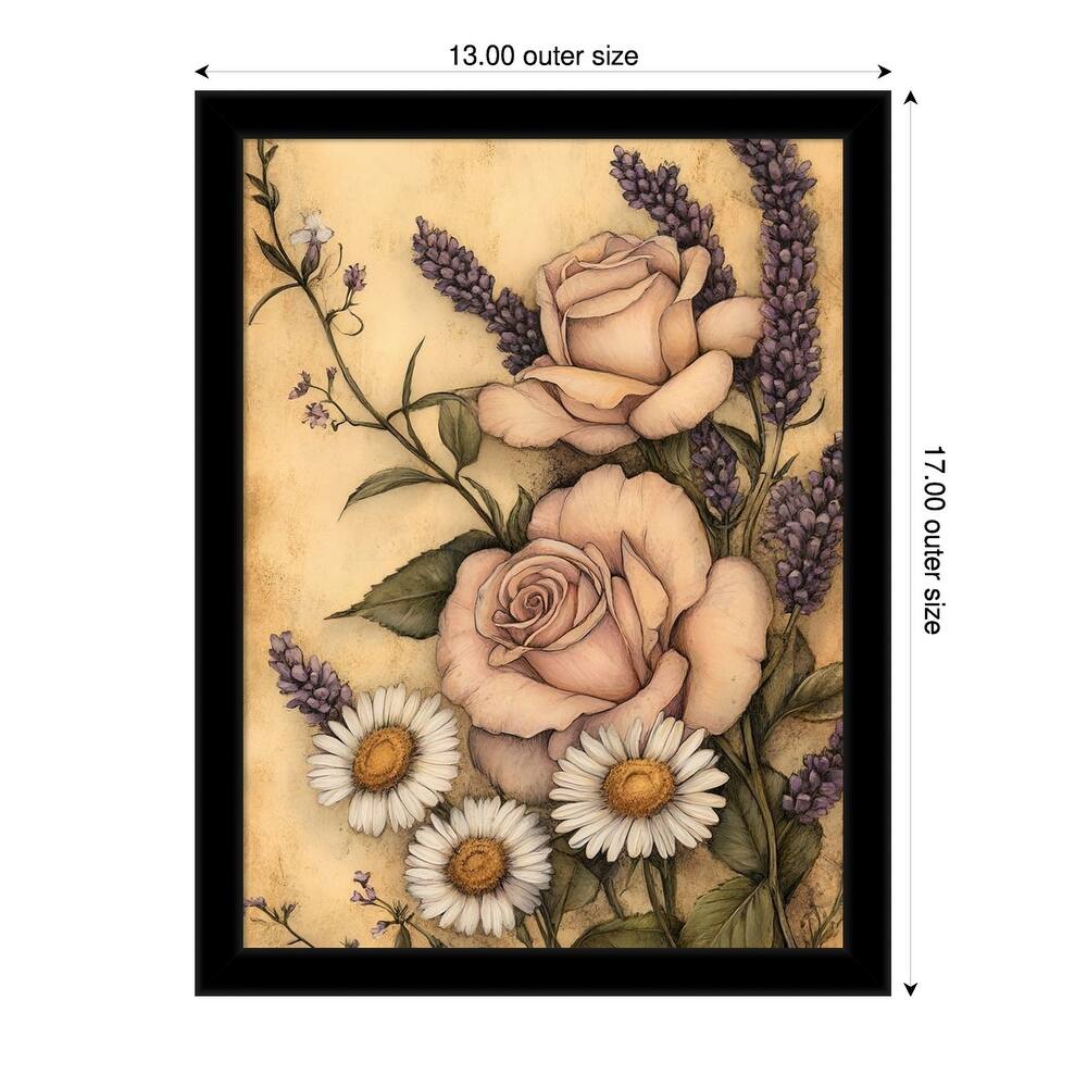 Floral Whimsy No. 1 by Tradelink inhouse artist Wood Framed Wall Art Print