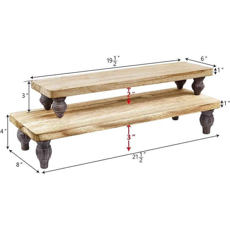 2 Pcs Set Wooden Display Riser - S