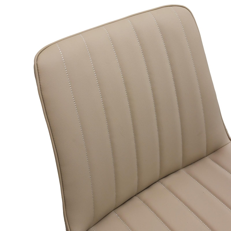 PU Leather Dining Chair with Metal Legs, Wave Pattern Upholstered Armless Chair Set of 6 for Kitchen, Living