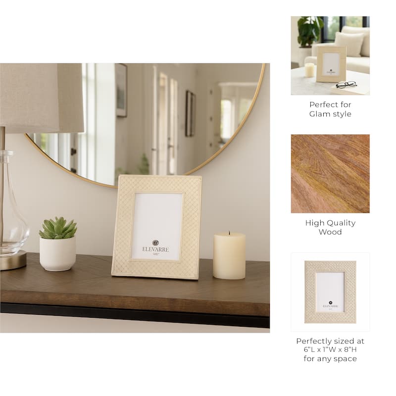 Decorative Photo Frame with Basketweave Texture for Home Decor