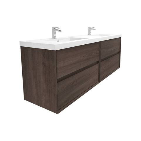 Selina 72" Wall Mounted Vanity with Double Sink