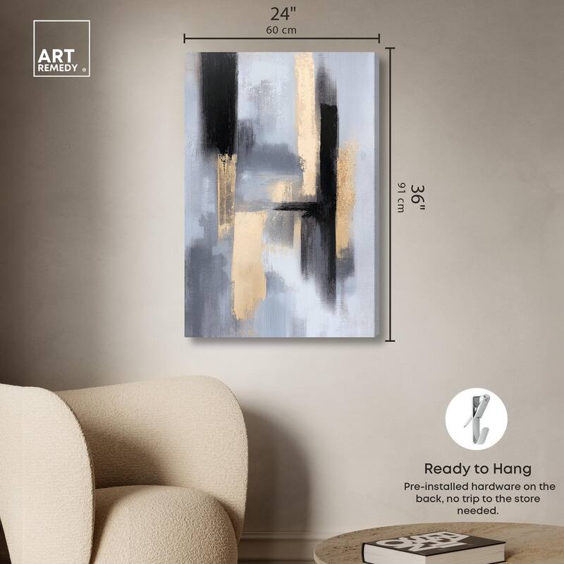 Onyx and Aureolin I Canvas by Art Remedy, Gallery Wrapped