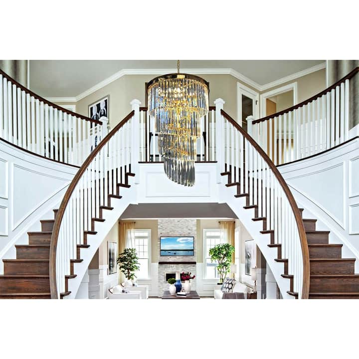 Luxury Chandelier 15 Lights Crystal 25.5" Wide Spiral shape