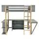 preview thumbnail 26 of 30, Full Size Loft Bed with Built-in Storage Cabinet, Cubes & Foldable Desk, Solid Wood Loft Bed Frame for Kids Teens Adults