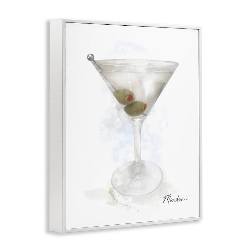Stupell Soft Muted Martini Framed Giclee Art Design By Matthew Piotrowicz