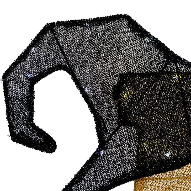 LED Lighted Tinsel BOO Outdoor Halloween Sign Decoration - 50" - Clear Lights