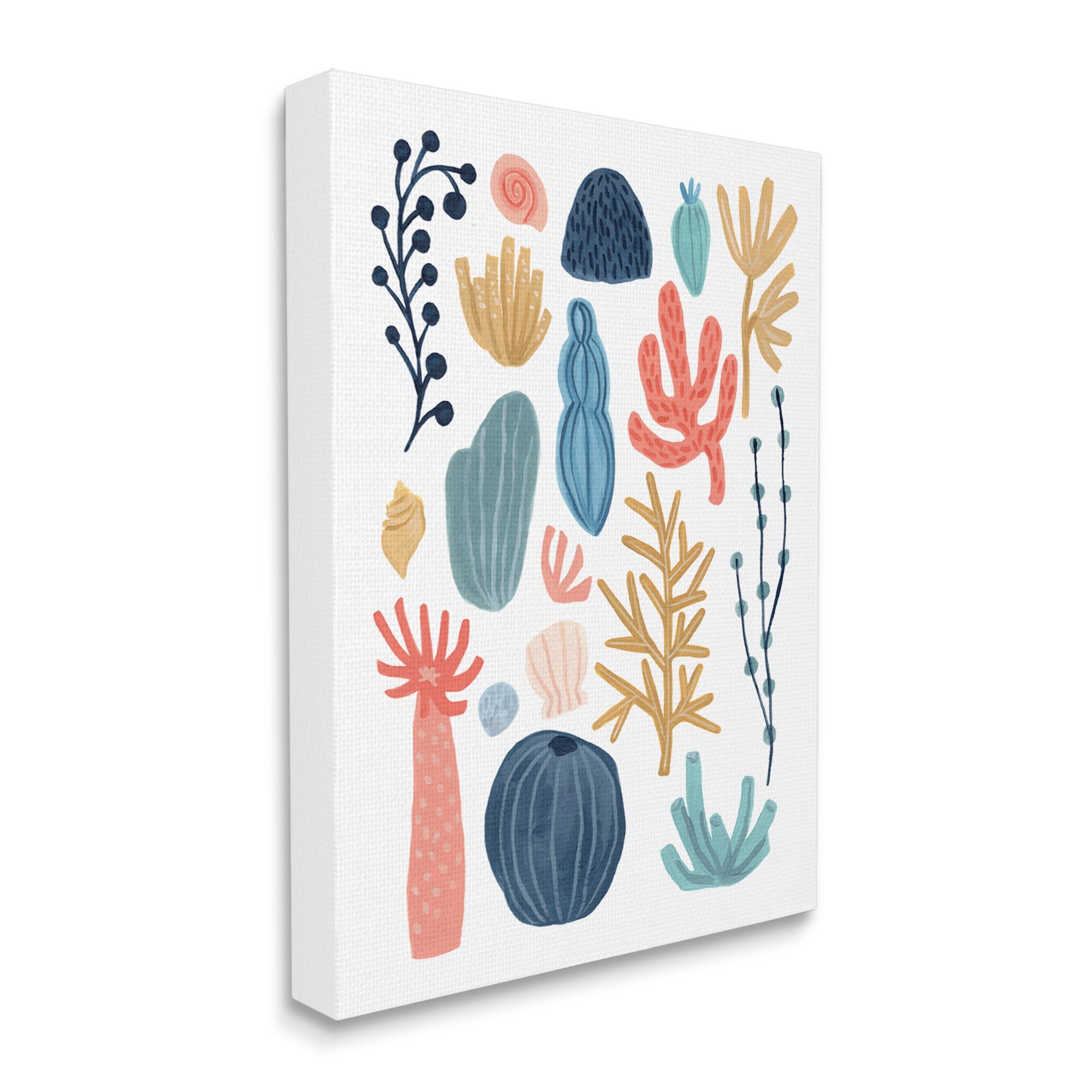 Stupell Playful Sea Life Coral Red Yellow Blue Plants Canvas-image