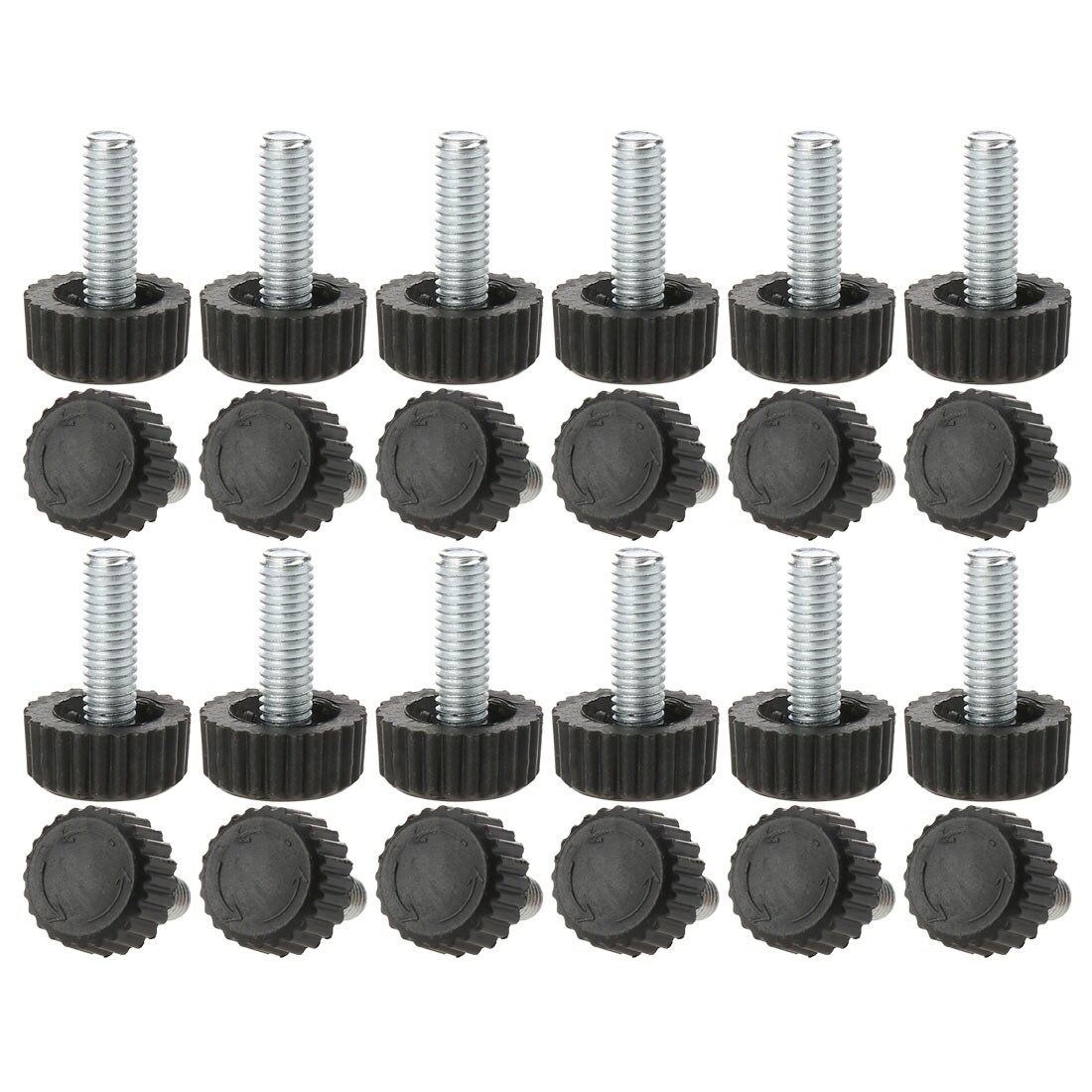 M6x18x18mm Hand Screw Furniture Glide Leveling Feet Adjustable Height Leveler For Furniture Legs 24pcs Black Silver Tone Overstock 28708849