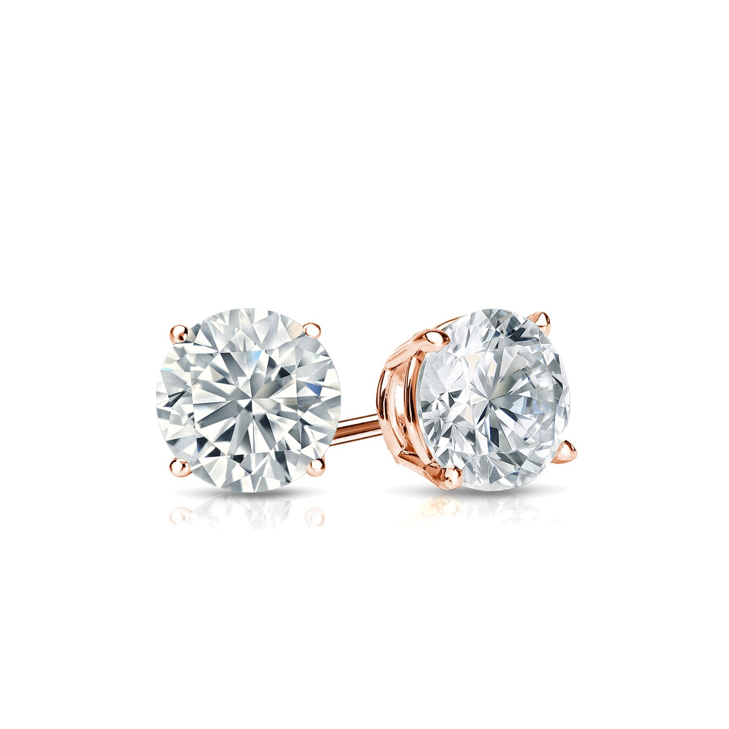 RhythmRocks 14k Gold Lab Grown Round Diamond Stud Earrings 0.40 ct