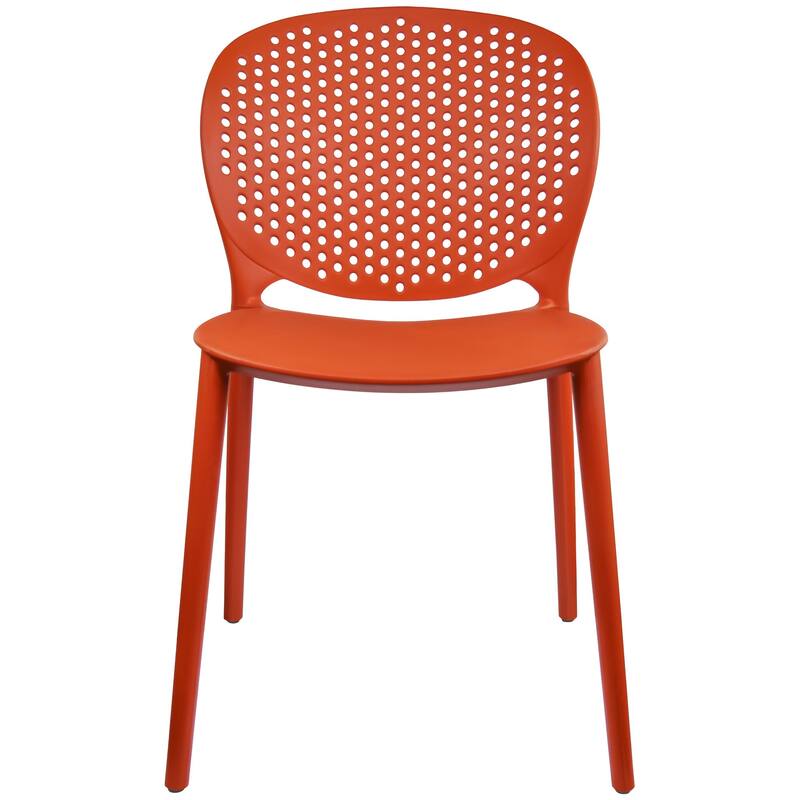 Armless Stacking Molded Matte Dining Side Chairs Patio Indoor Outdoor Kitchen Bedroom Set of 2