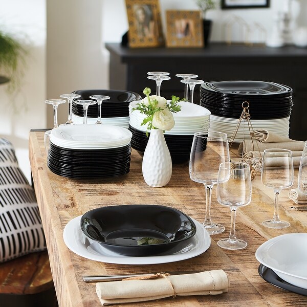 Luminarc Carine Black 8.25 Inch Dessert Plate, Set of 6 - Bed Bath