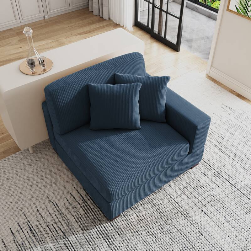 Corduroy Armchair Sofa Corner Chairs With Pillows