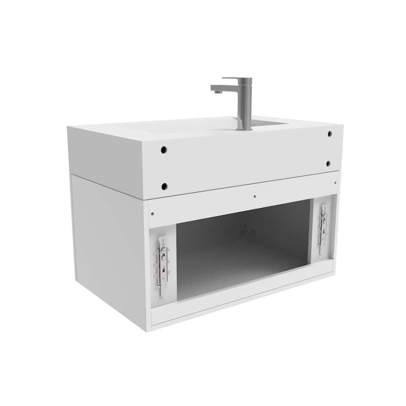 Nile 30-Inch Wall Mounted Bathroom Vanity Set w/ White Top