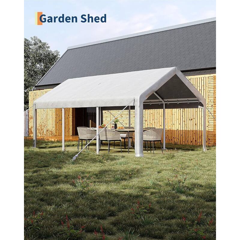 13'x20' Extra Large Heavy Duty Carport Portable Garage Shelter for Car, Truck, SUV - 13X20 Ft