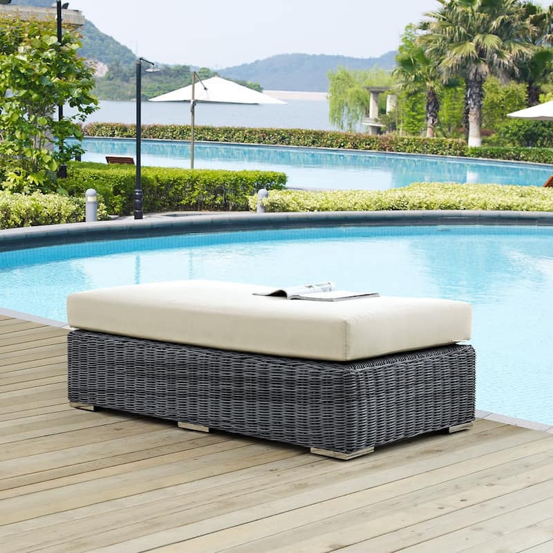Summon Outdoor Patio Sunbrella® Rectangle Ottoman - Canvas Antique Beige