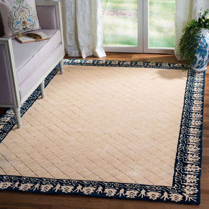 SAFAVIEH Handmade Total Performance Majbritt Oriental Trellis Rug - 6' x 9' - Navy