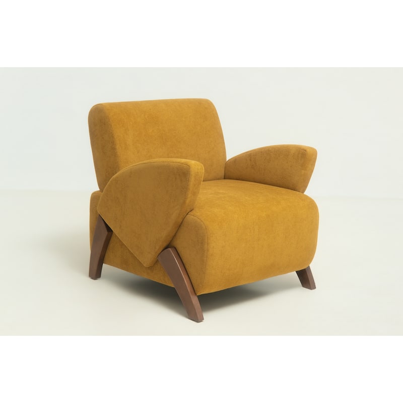 Christopher Knight Home - Velvet Upholstered Accent Lounge Chair with Birch Wood Legs