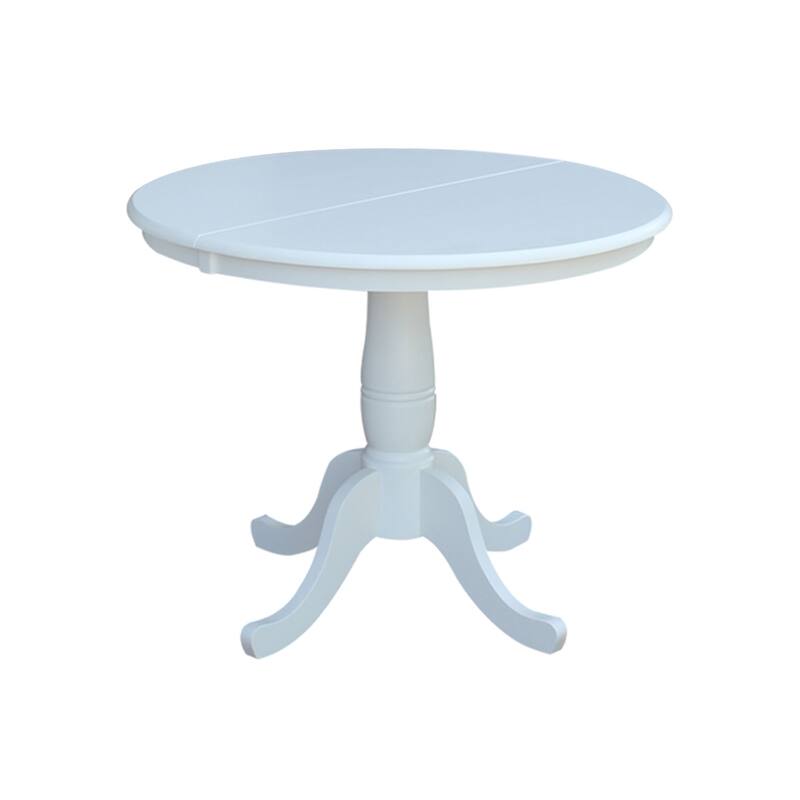 International Concepts 36" Round Extension Dining table with 4 X-back Chairs - Set of 5