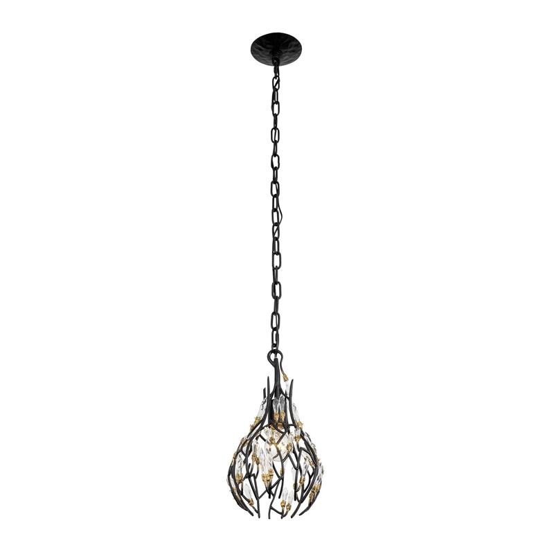 Varaluz Bask 1-light Gold Dust Mini Pendant with Crystal