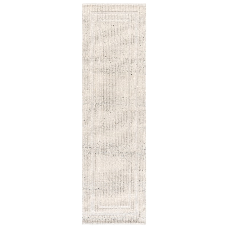 SAFAVIEH Handmade Natura Ausma Wool Rug - 2'3" x 8' Runner - Silver